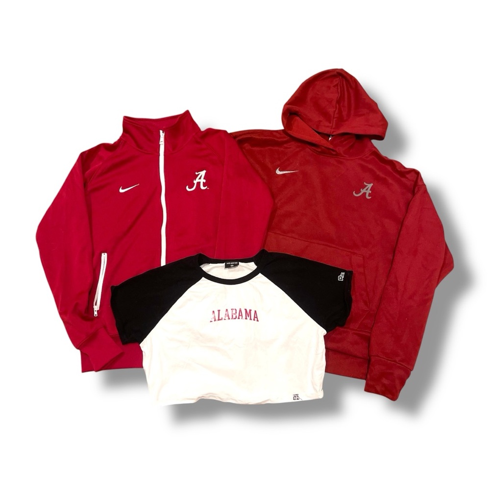 Women SZ M University of Alabama Crimson Tide Sweatshirt 3pc Bundle Lot Nike
